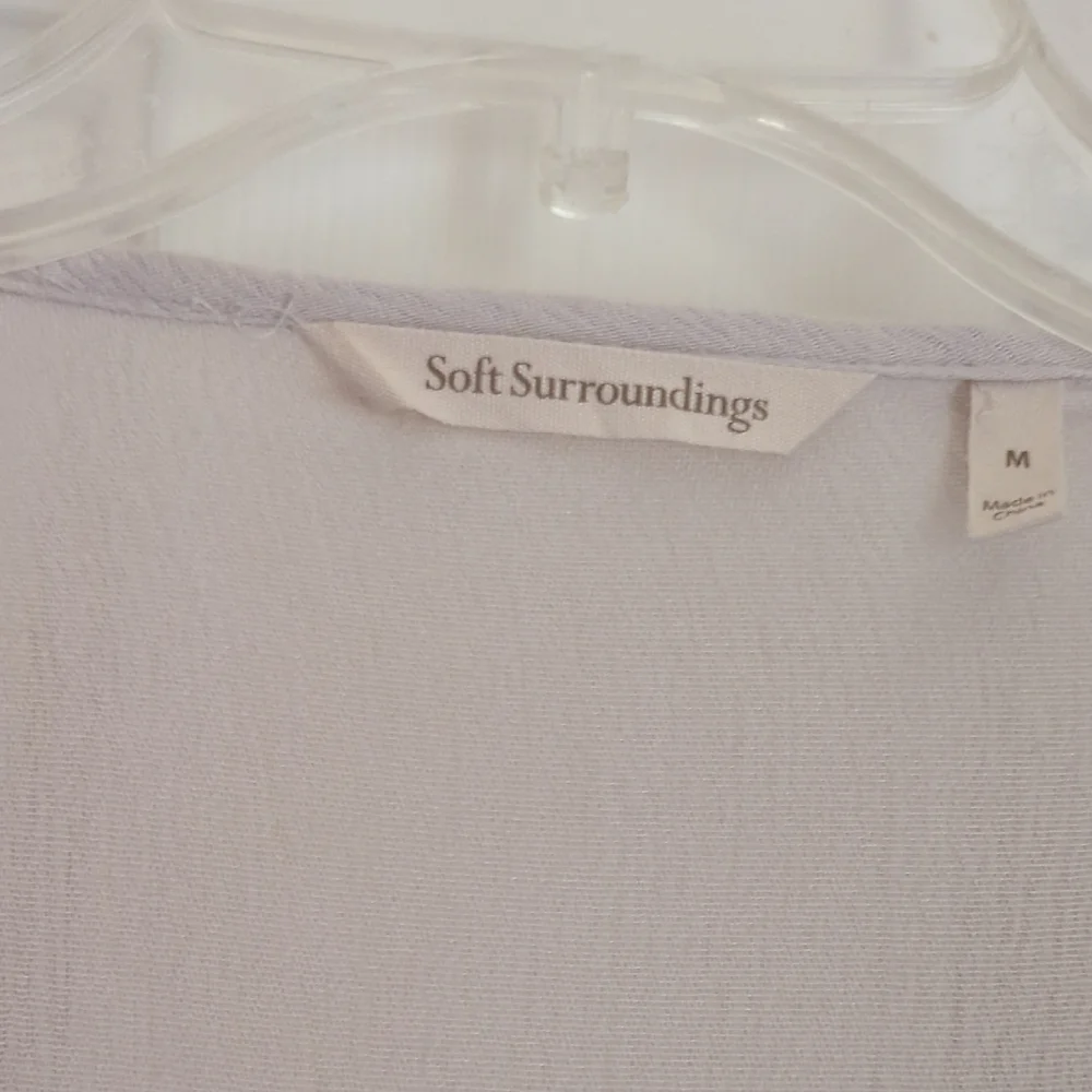 Soft Surroundings Beige Tassel V-Neck Beautiful and Unique Tunic Light Weight - Picture 4 of 8